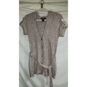 Say What Hooded Short Sleeve color speckled pink sweater juniors girls XL